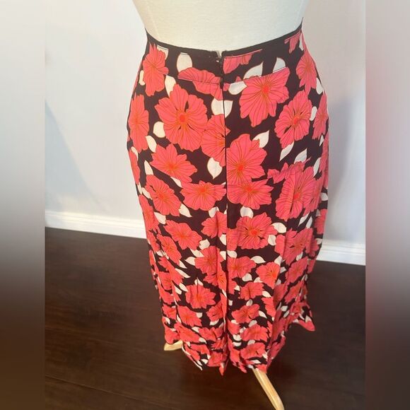 REISS Kolbie Floral Printed Slip Skirt in Coral Size Women's 10 - Picture 5 of 8